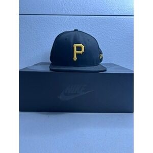 New Era Pittsburgh Pirates MLB Black‎ & Yellow Fitted Hat Size 7 3/4 #406